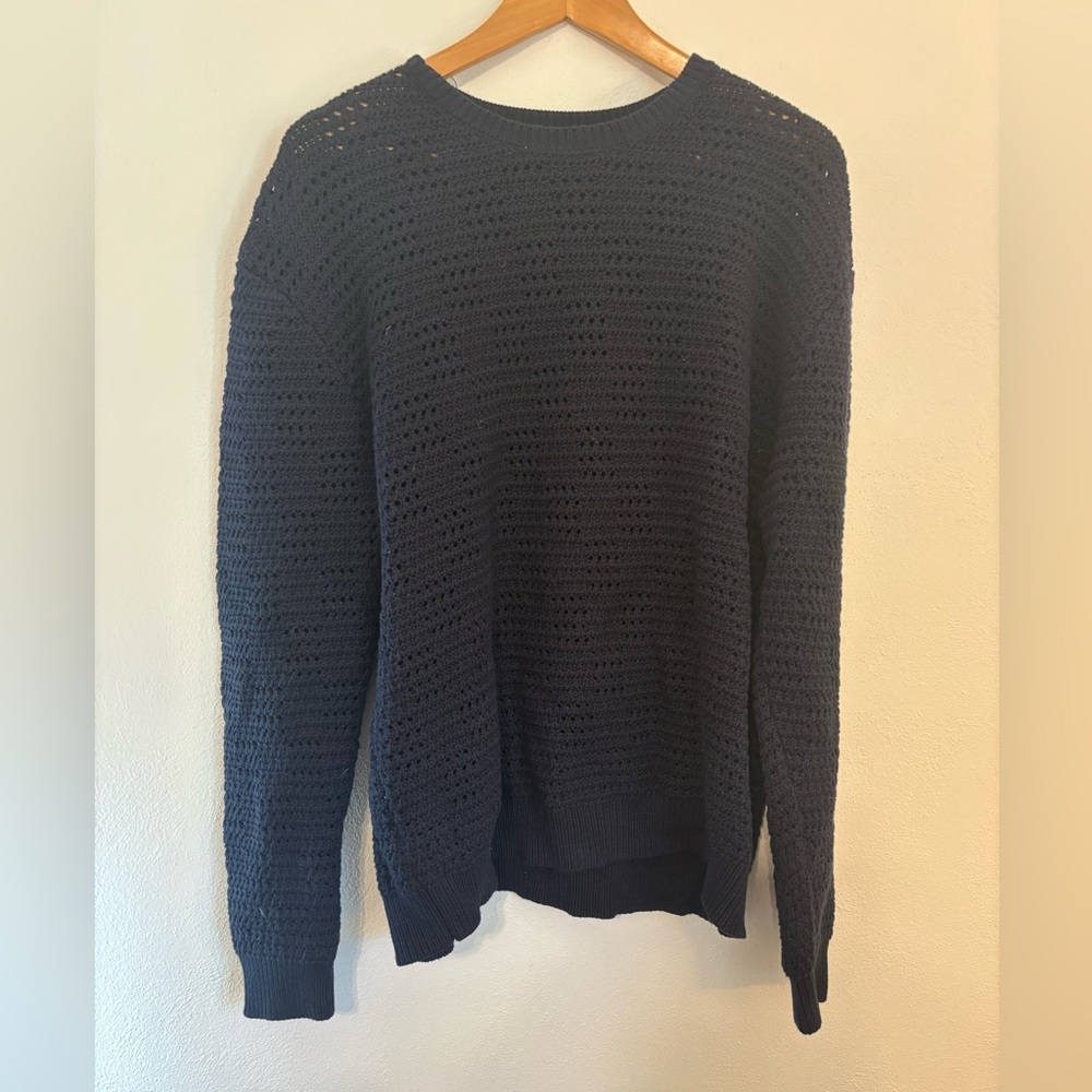 Zara Men's Black Knit Crewneck Sweater
